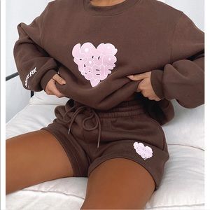 White fox lounge shorts